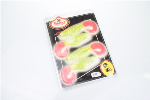 Grote foto mann action shad chartreuse 10 5cm 4 st shads sport en fitness vissport