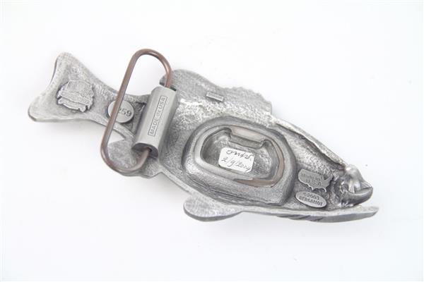 Grote foto bergamot bass belt buckle made in usa gesp kleding heren broeken