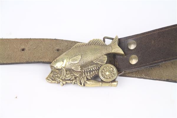Grote foto solid brass belt buckle met riem kleding heren broeken