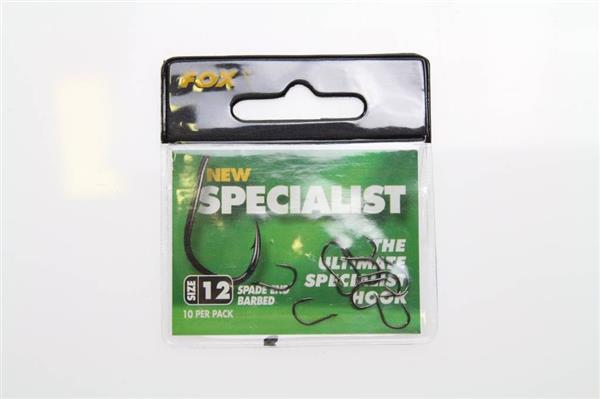 Grote foto fox the ultimate specialist hook spade end barbed 10 st haken sport en fitness vissport