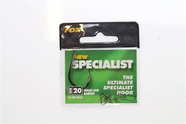 Grote foto fox the ultimate specialist hook spade end barbed 10 st haken sport en fitness vissport