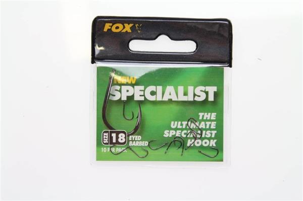 Grote foto fox the ultimate specialist hook eyed barbed 10 st haken sport en fitness vissport