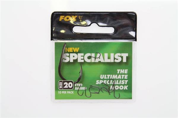 Grote foto fox the ultimate specialist hook eyed barbed 10 st haken sport en fitness vissport