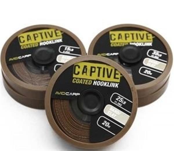 Grote foto avid carp captive coated hooklink sand clay 20m 15 lb onderlijn 15 lb sport en fitness vissport