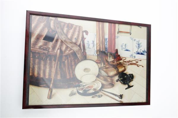 Grote foto vintage hengelsport ingelijste illustratie 30 3 x 20 3 cm sport en fitness vissport