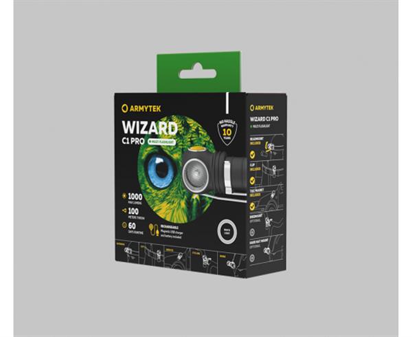 Grote foto armytek wizard c1 pro magnet usb hoofdlamp zaklamp led oplaadbaar 1000 lumen sport en fitness vissport