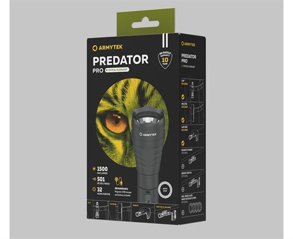 Grote foto armytek predator pro magnet usb zaklamp 1500 lumen sport en fitness vissport