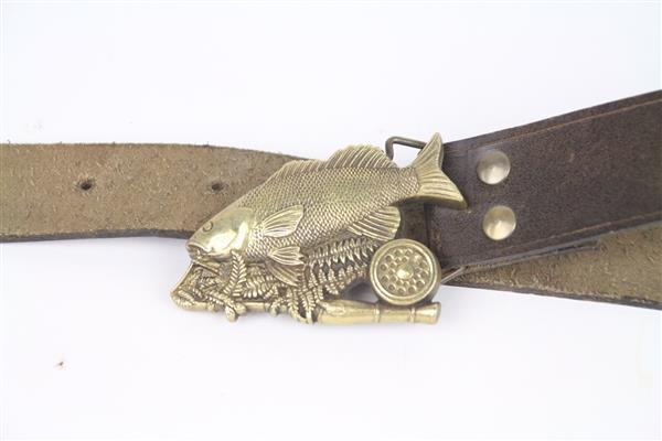 Grote foto solid brass belt buckle met riem kleding heren broeken