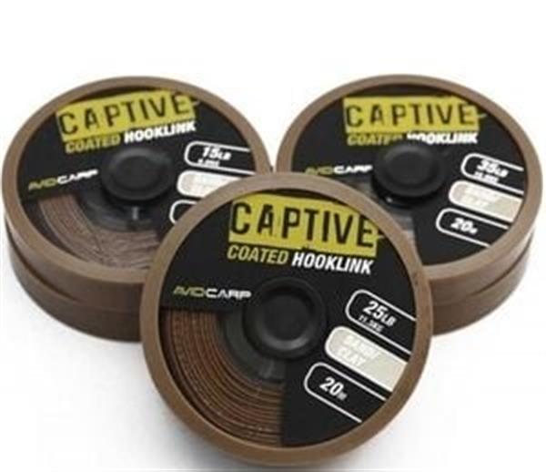 Grote foto avid carp captive coated hooklink sand clay 20m 15 lb onderlijn 15 lb sport en fitness vissport