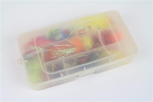 Grote foto tacklebox met kleine streamers en nymphen sport en fitness vissport