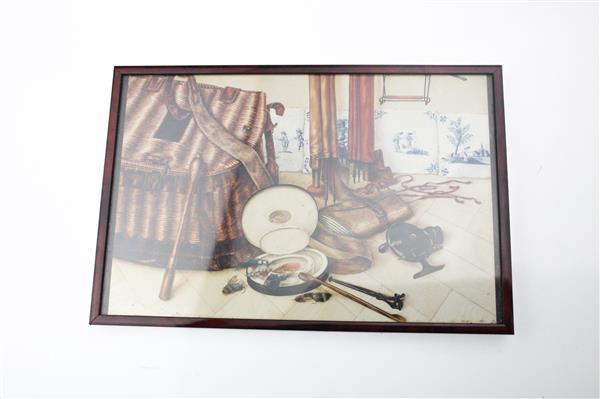 Grote foto vintage hengelsport ingelijste illustratie 30 3 x 20 3 cm sport en fitness vissport