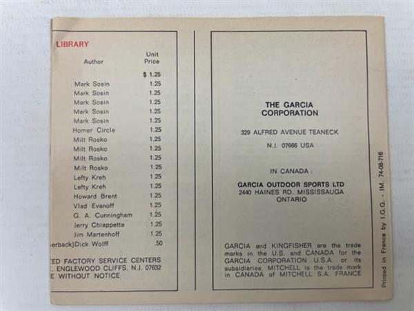 Grote foto garcia service boekje van mitchell 600 series reel sport en fitness vissport