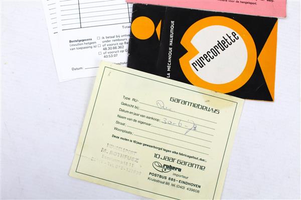 Grote foto diverse vintage hengelsport garantiebewijzen bestelkaarten sport en fitness vissport
