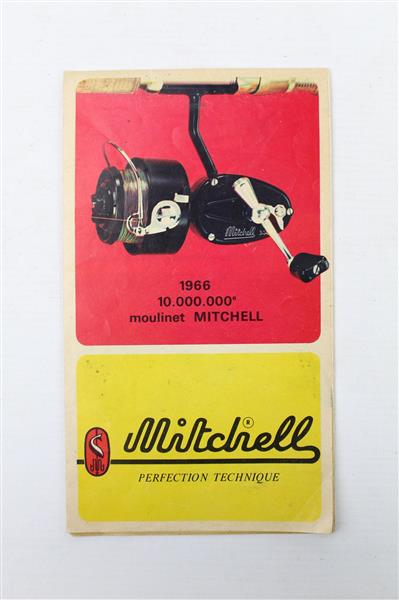 Grote foto vintage mitchell 1966 10.000.000 moulinet folder garantiebewijs sport en fitness vissport