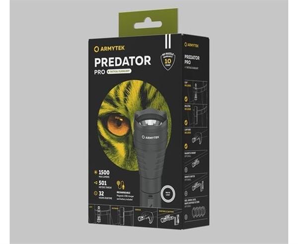 Grote foto armytek predator pro magnet usb zaklamp 1500 lumen sport en fitness vissport