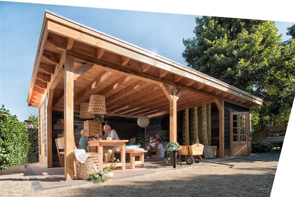 Grote foto tuinhuis douglas plat dak prestige 3 700 x 360 tuin en terras tuinhuisjes en blokhutten