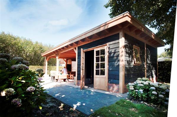 Grote foto tuinhuis douglas plat dak prestige 3 700 x 360 tuin en terras tuinhuisjes en blokhutten