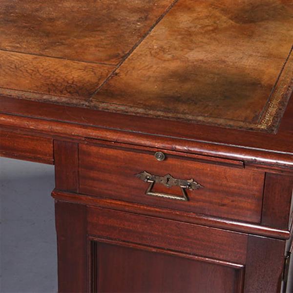 Grote foto groot bijna vierkant partnerbureau ca 1900 prachtig doorleefd leer ingelegd schrijfblad no.217180 antiek en kunst overige in antiek gebruiksvoorwerpen