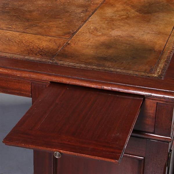 Grote foto groot bijna vierkant partnerbureau ca 1900 prachtig doorleefd leer ingelegd schrijfblad no.217180 antiek en kunst overige in antiek gebruiksvoorwerpen