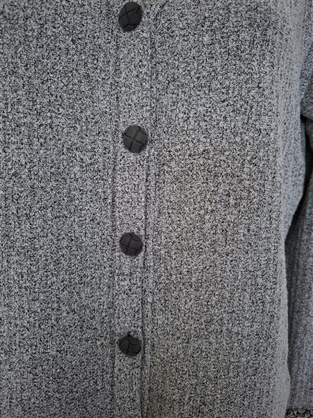 Grote foto elegant grijs zwart gemeleerd vestje met sierboord kleding dames truien en vesten