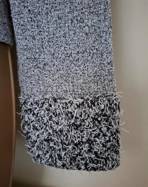 Grote foto elegant grijs zwart gemeleerd vestje met sierboord kleding dames truien en vesten
