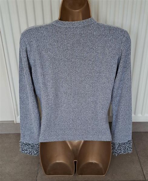 Grote foto elegant grijs zwart gemeleerd vestje met sierboord kleding dames truien en vesten