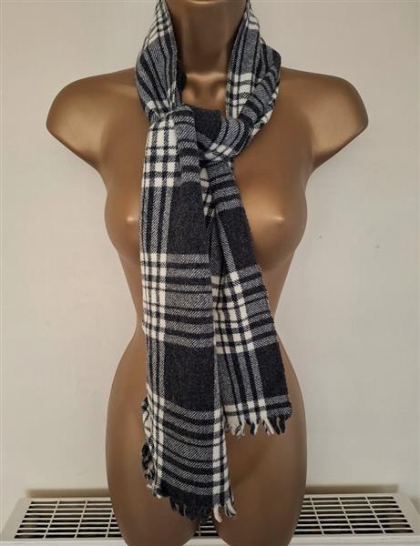 Grote foto vintage zwart wit geruite unisex sjaal kleding dames mutsen sjaals en handschoenen