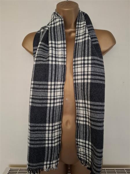 Grote foto vintage zwart wit geruite unisex sjaal kleding dames mutsen sjaals en handschoenen