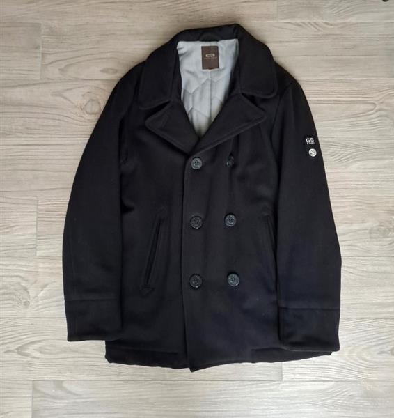 Grote foto zwarte wollen peacoat van g star large xl kleding heren jassen winter
