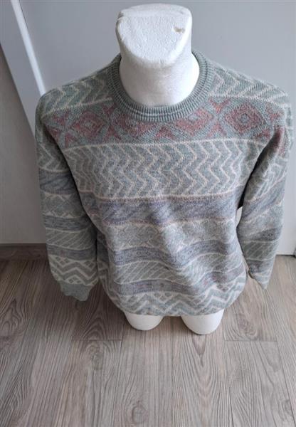 Grote foto vintage grijsgroene trui met alpacawol 56 kleding heren truien en vesten
