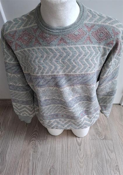 Grote foto vintage grijsgroene trui met alpacawol 56 kleding heren truien en vesten