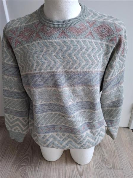 Grote foto vintage grijsgroene trui met alpacawol 56 kleding heren truien en vesten