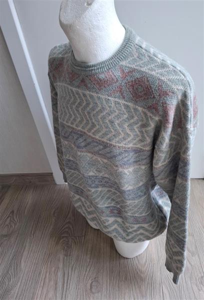 Grote foto vintage grijsgroene trui met alpacawol 56 kleding heren truien en vesten