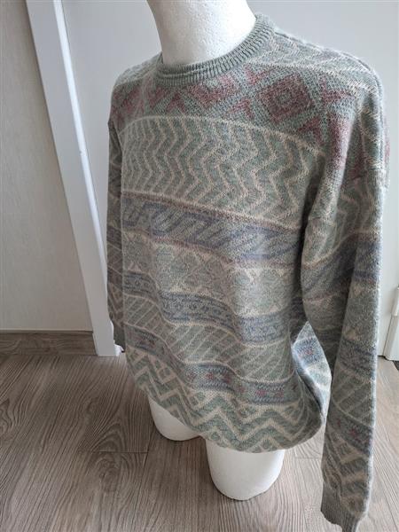Grote foto vintage grijsgroene trui met alpacawol 56 kleding heren truien en vesten