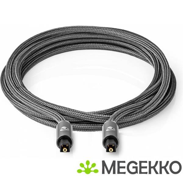 Grote foto digitale audiokabel toslink male toslink male gun metal grey gevlochten kabel computers en software overige computers en software