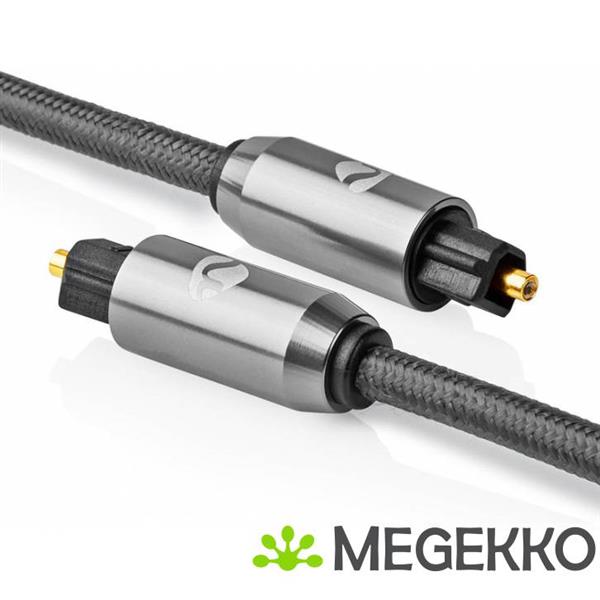 Grote foto digitale audiokabel toslink male toslink male gun metal grey gevlochten kabel computers en software overige computers en software