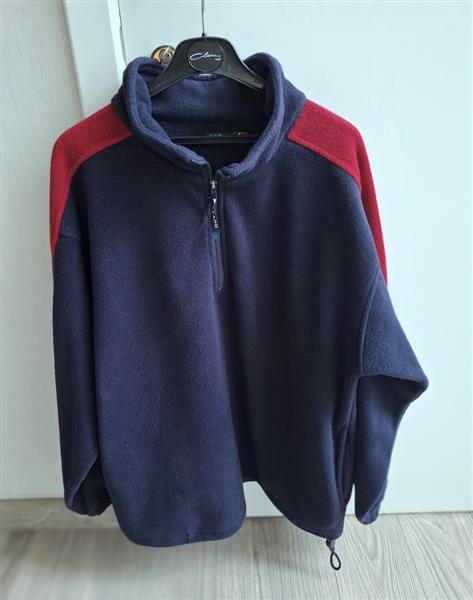 Grote foto donkerblauwe half zip fleece sweater hazard sport kleding heren truien en vesten