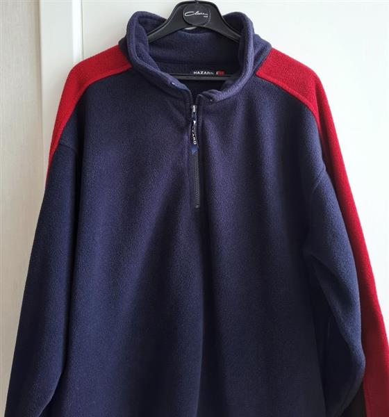 Grote foto donkerblauwe half zip fleece sweater hazard sport kleding heren truien en vesten