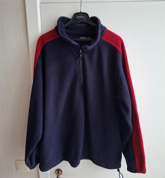 Grote foto donkerblauwe half zip fleece sweater hazard sport kleding heren truien en vesten