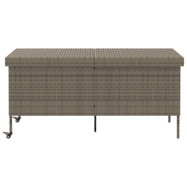 Grote foto vidaxl tuinbox met wielen 160x55x75 cm poly rattan grijs tuin en terras overige tuin en terras