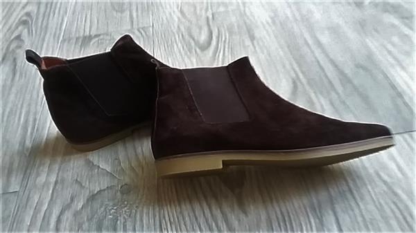 Grote foto donkerbruine chelsea boots in daim suede mt 37 kleding dames schoenen