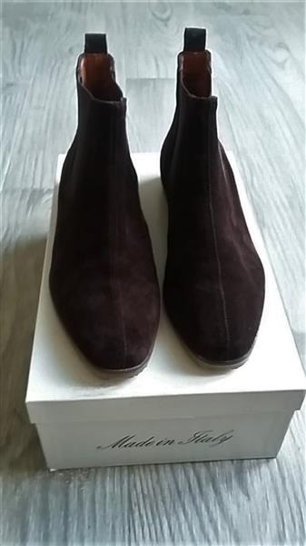 Grote foto donkerbruine chelsea boots in daim suede mt 37 kleding dames schoenen