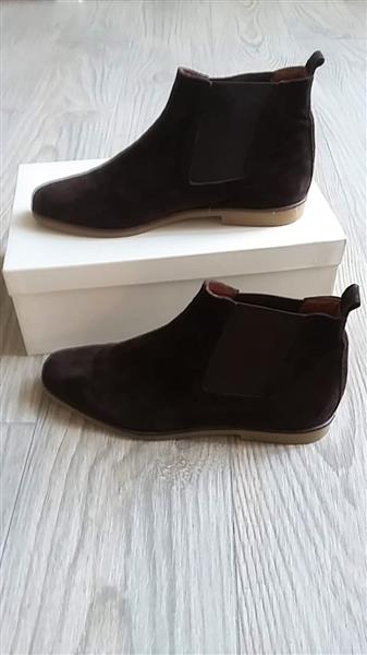Grote foto donkerbruine chelsea boots in daim suede mt 37 kleding dames schoenen
