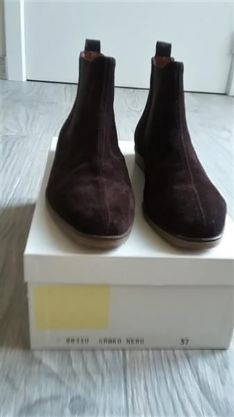 Grote foto donkerbruine chelsea boots in daim suede mt 37 kleding dames schoenen