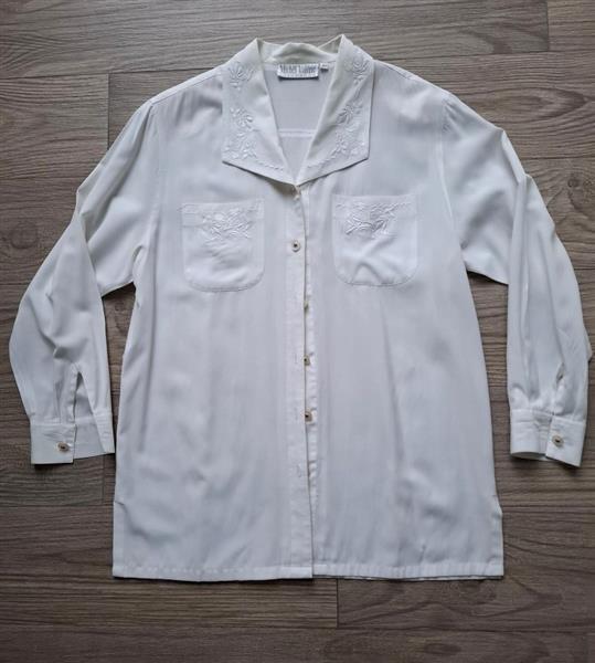 Grote foto chique roomwitte blouse met borduursels 40 kleding dames blouses