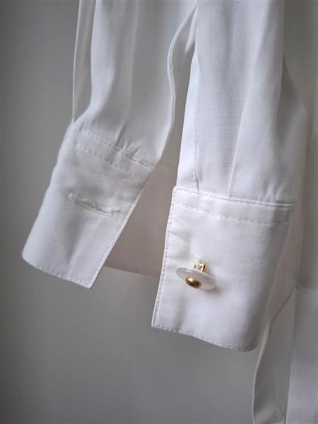 Grote foto chique roomwitte blouse met borduursels 40 kleding dames blouses