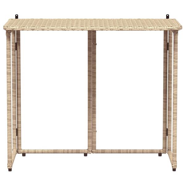 Grote foto vidaxl tuintafel inklapbaar 90x51x75 cm poly rattan beige tuin en terras tuinmeubelen