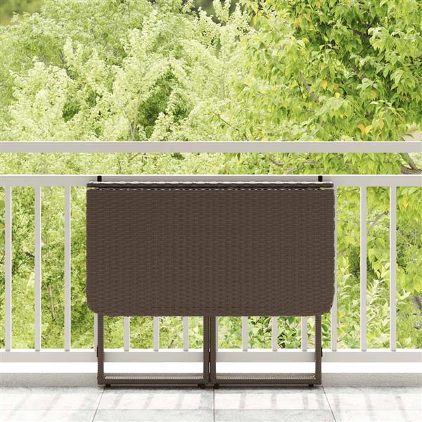 Grote foto vidaxl tuintafel inklapbaar 90x51x75 cm poly rattan bruin tuin en terras tuinmeubelen