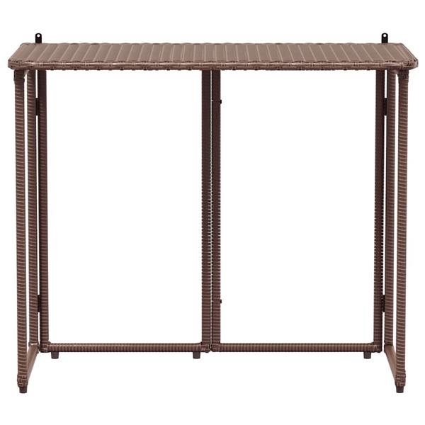 Grote foto vidaxl tuintafel inklapbaar 90x51x75 cm poly rattan bruin tuin en terras tuinmeubelen