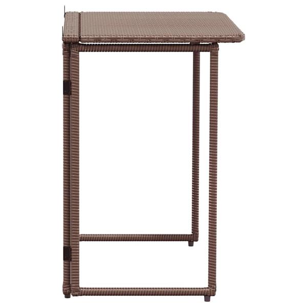 Grote foto vidaxl tuintafel inklapbaar 90x51x75 cm poly rattan bruin tuin en terras tuinmeubelen